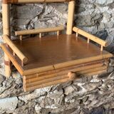 Wall mirror - 1 rattan drawer