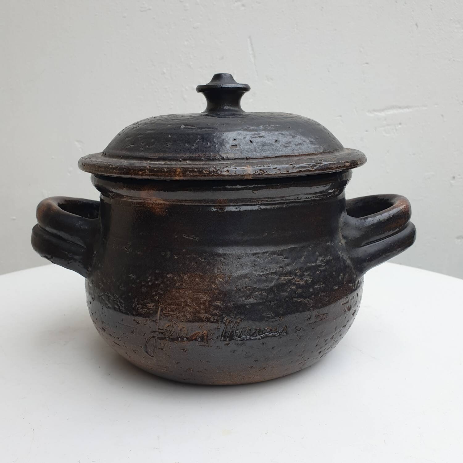 Ceramic by Jean Marais Marmite Covered pot Vallauris 1960s 1970s