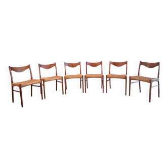 Set of 6 vintage Danish Scandinavian chairs