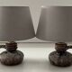 pair of ceramic bedside lamps "Fat-Lava", origin West Germany