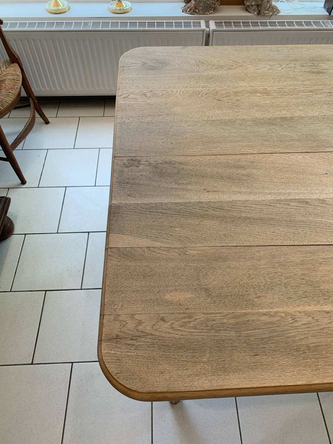 Art Deco Raw Solid Oak Table