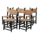 5 chaises marocaines en bois bleu