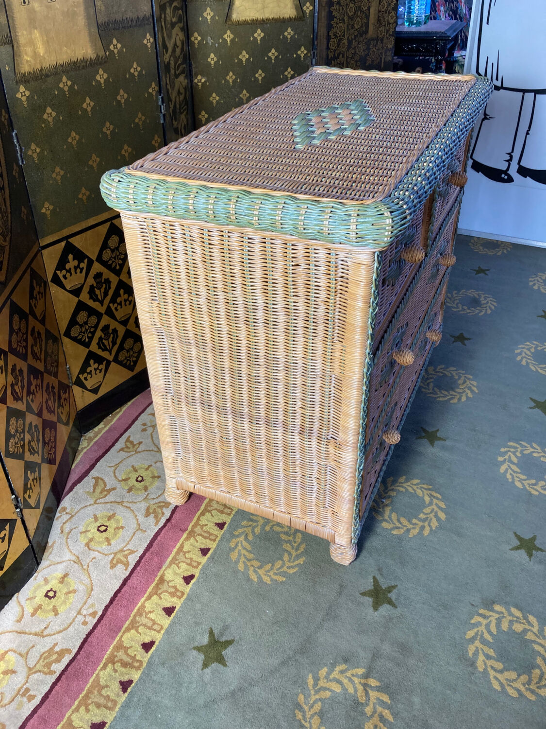 Rattan chest of drawers