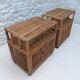 Paire de buffets en rotin vintage (Buri ) sur roulettes