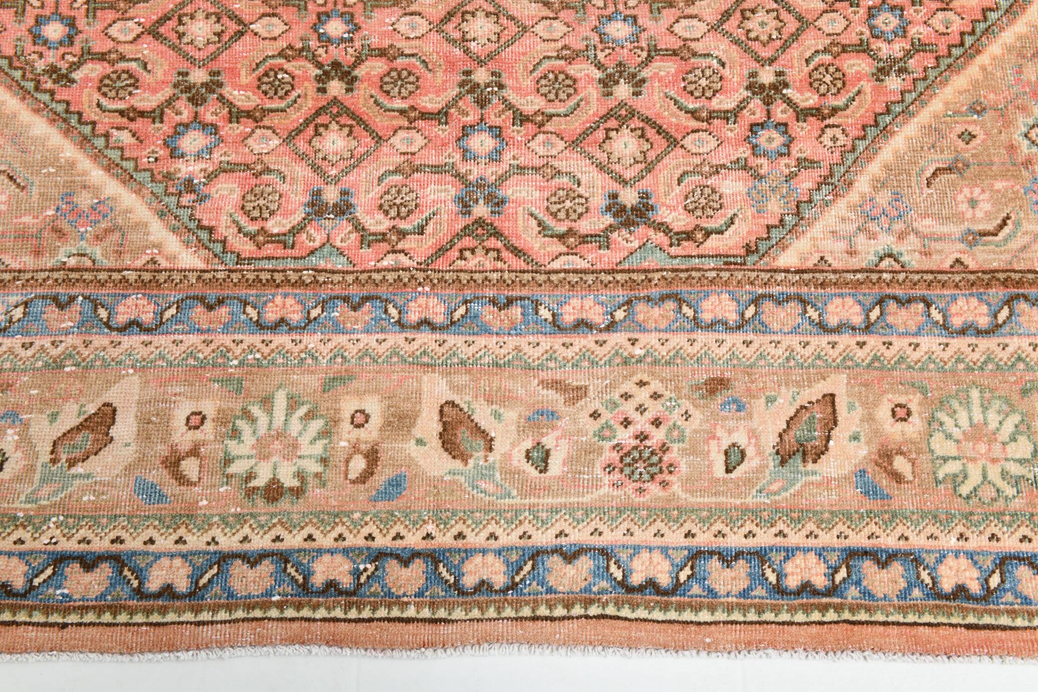 10x13 Salmon Pink Oriental Antique Persian Rug, 296x387Cm