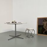 60s marble table with chrome cross base