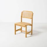 Dining chair by Zenon Baczyk, produced by GFM, Poland, 1970s, natural cane