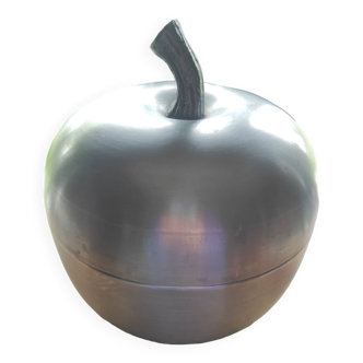 Vintage brushed aluminum apple-shaped ice bucket