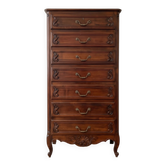 Louis XV dark wood seven-drawer chest of drawers