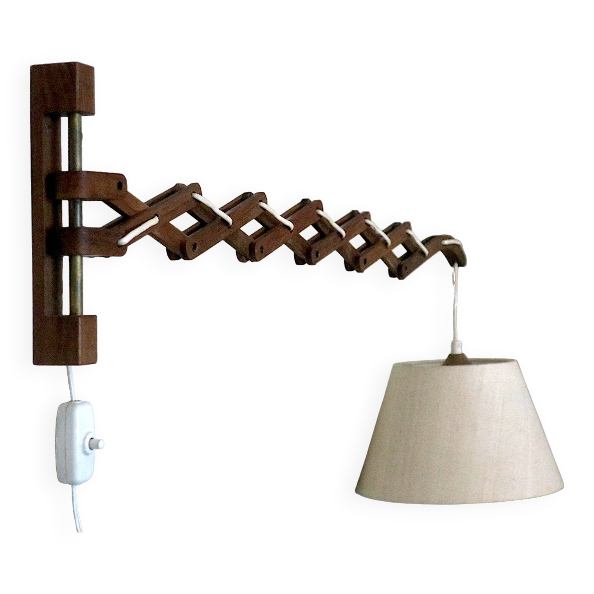 Erik Hansen for Le Klint scissor articulated teak wall light, Denmark 1960s