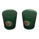 Set of 2 whisky glasses, aperitif, dubonnet, green glass, gold medalist in front, collector