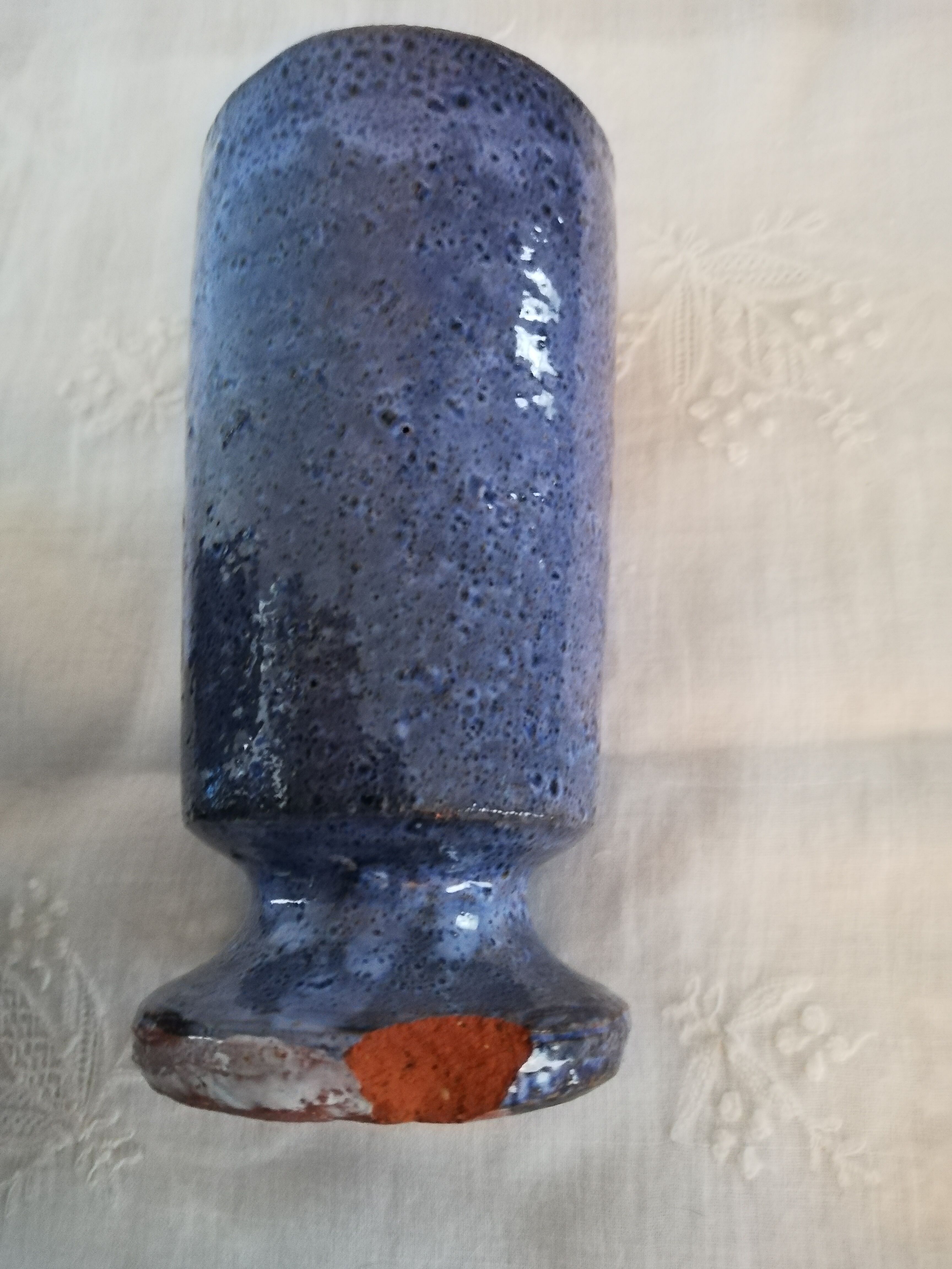 Set of 5 blue mazagrans in glazed stoneware