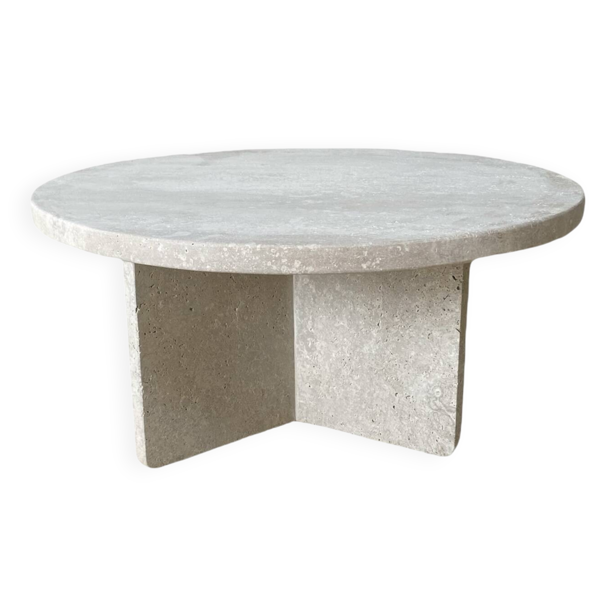 Table basse circulaire Thaly - Travertin Naturel