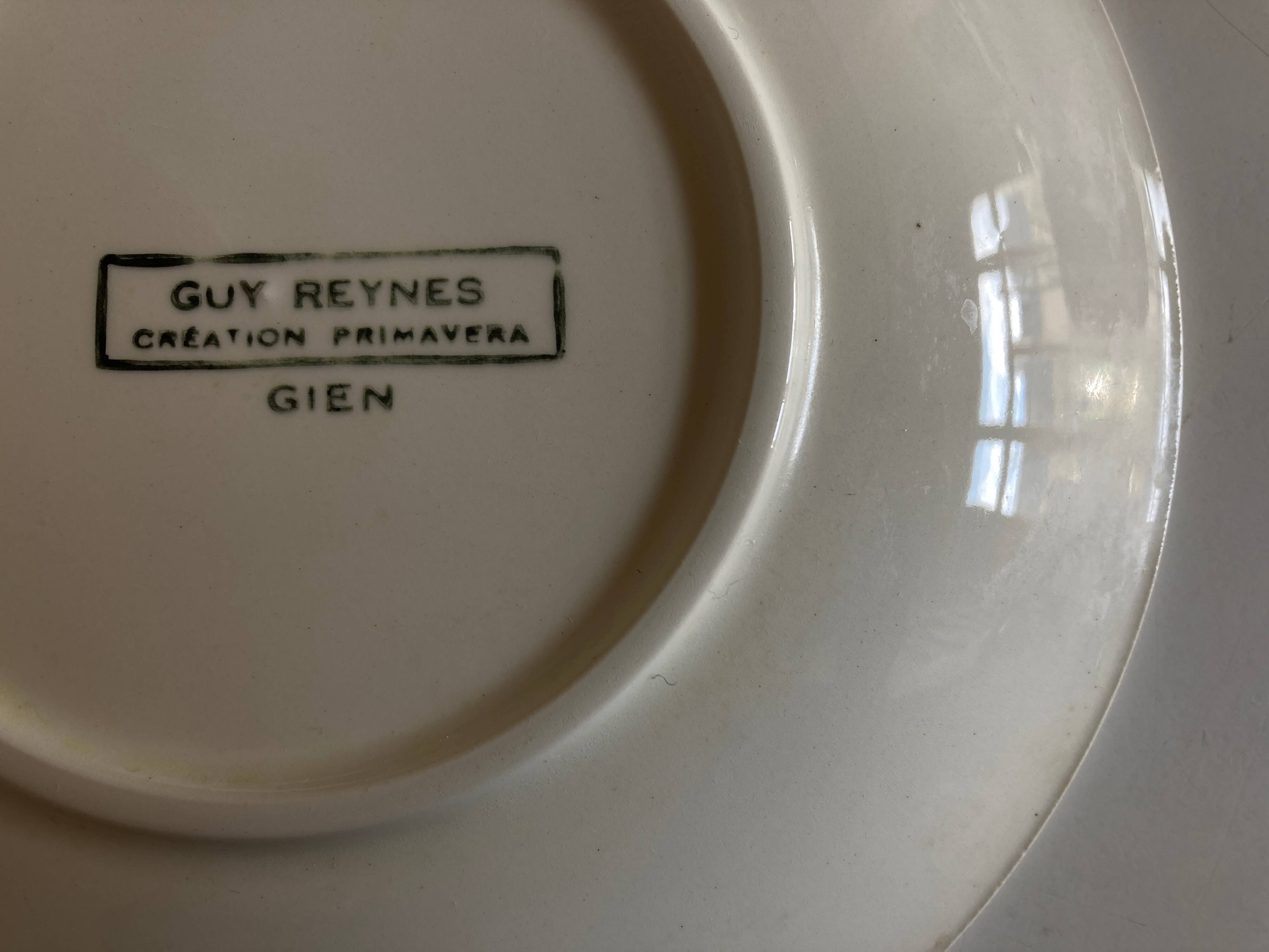 Set of 8 plates by Gien for Atelier Primavera 1960 Anchor