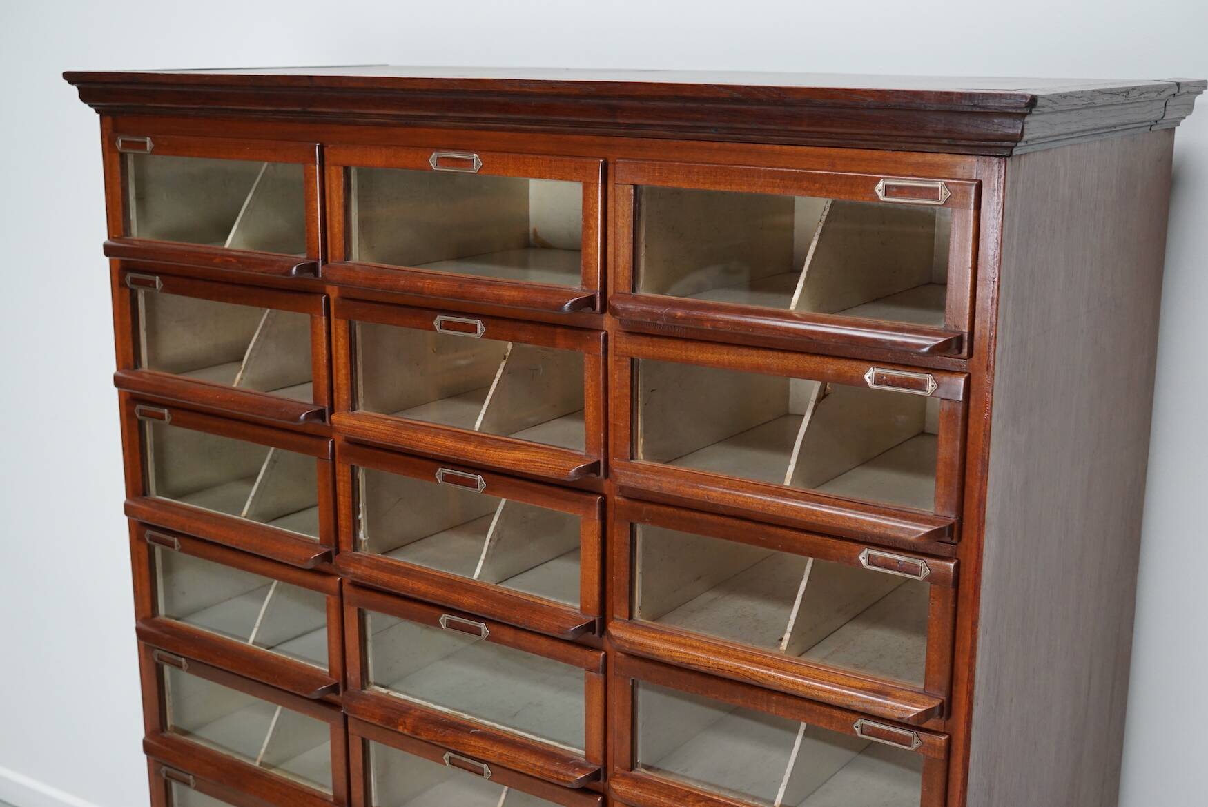 Vintage Dutch Oak / Mahogany Haberdashery Shop Cabinet, 1930s