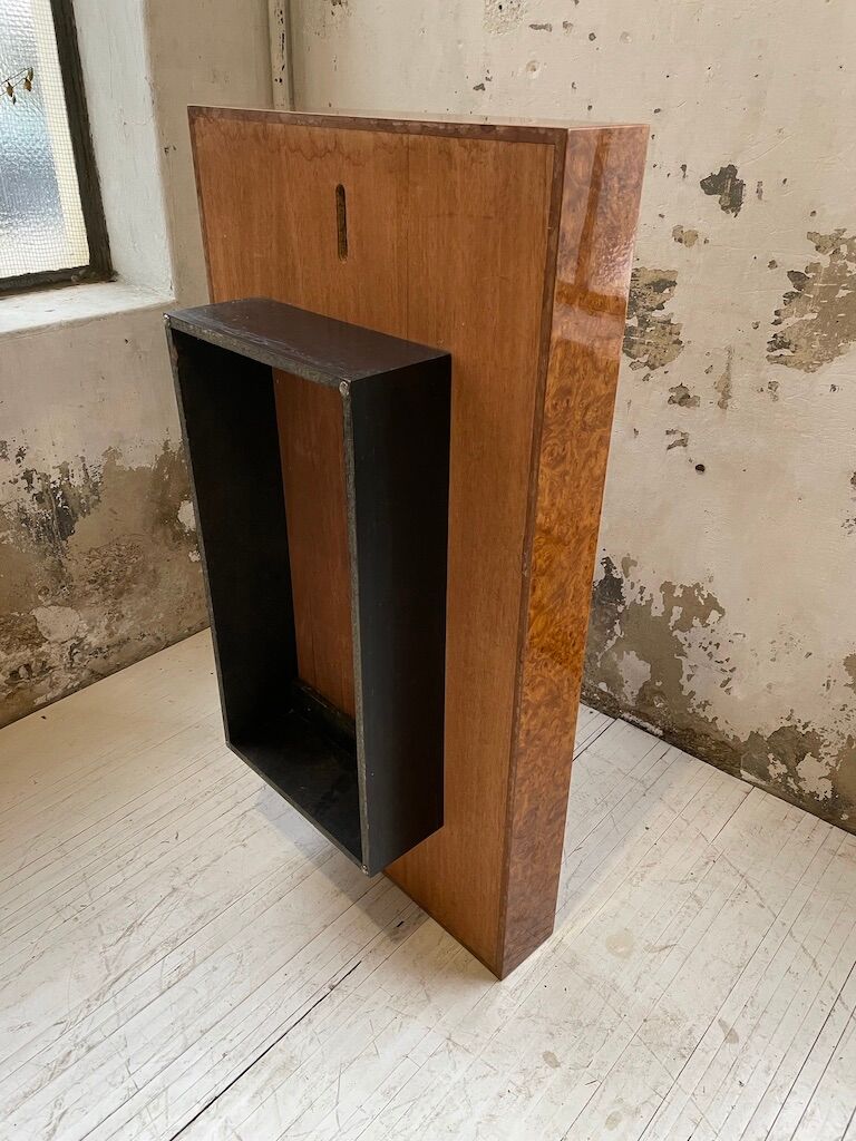 Italian coffee table elm magnifying glass