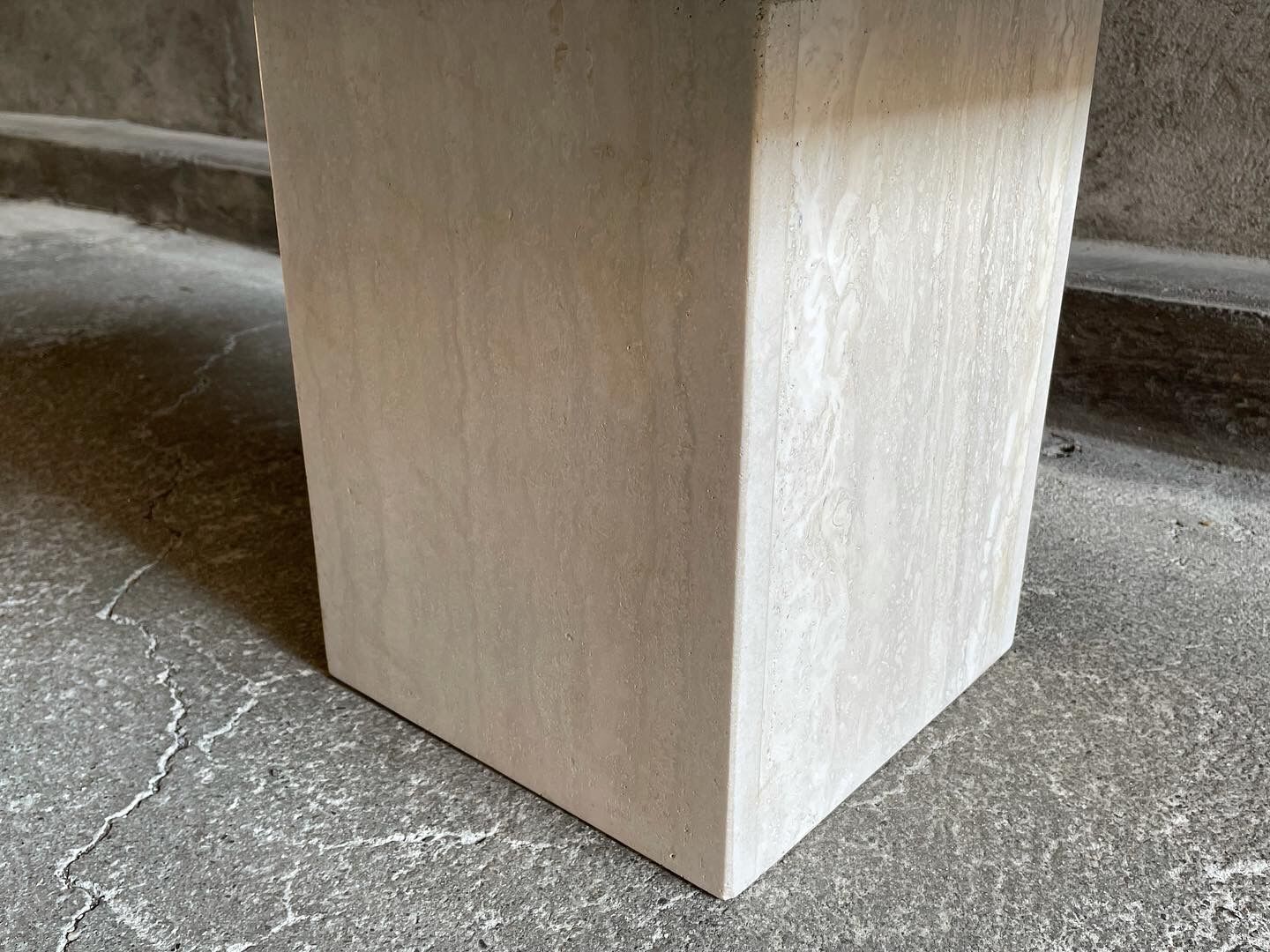 Square travertine coffee table, 1960s