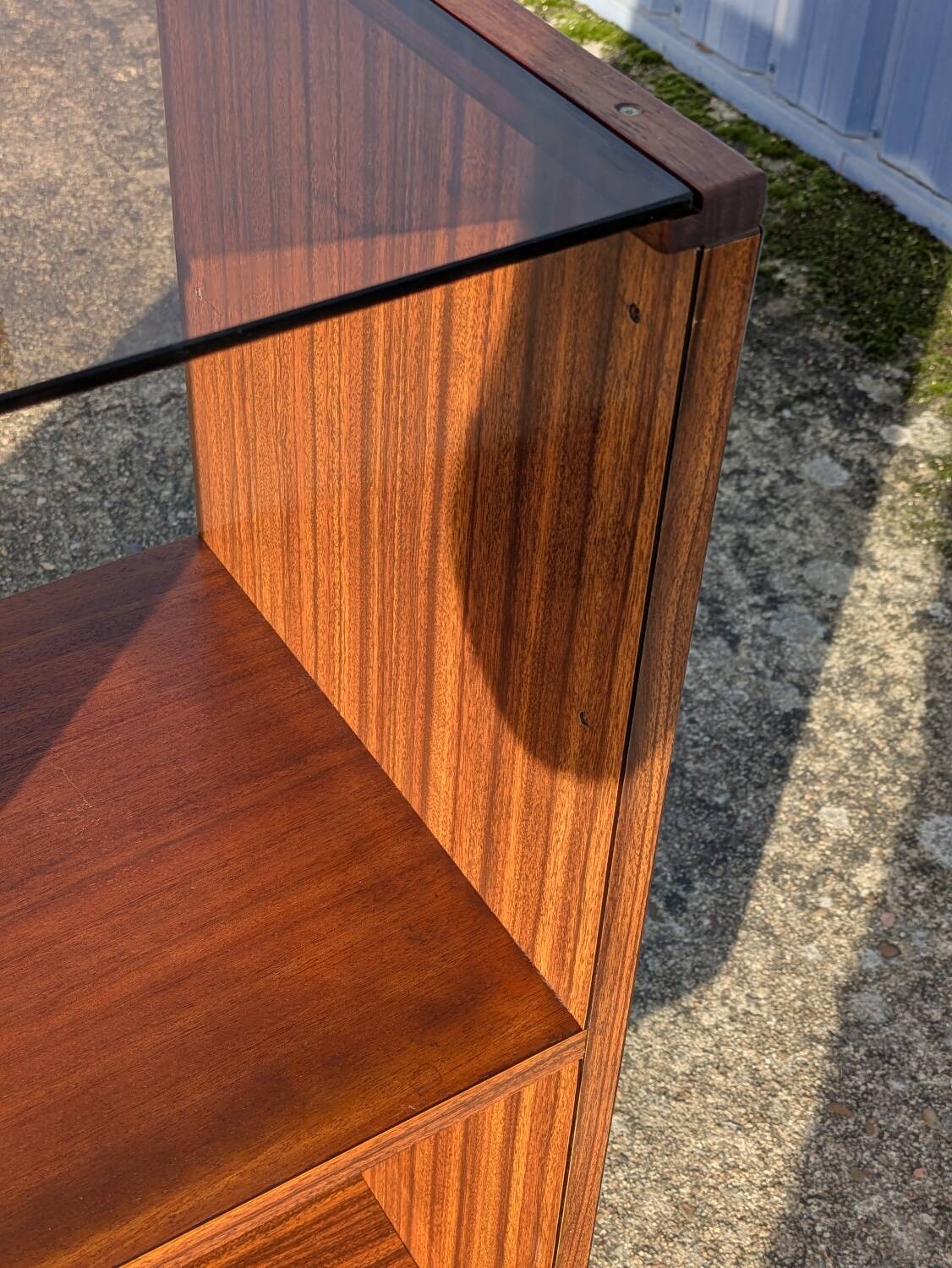 Meuble rangement Hi-Fi vinyles moderniste vintage 1960