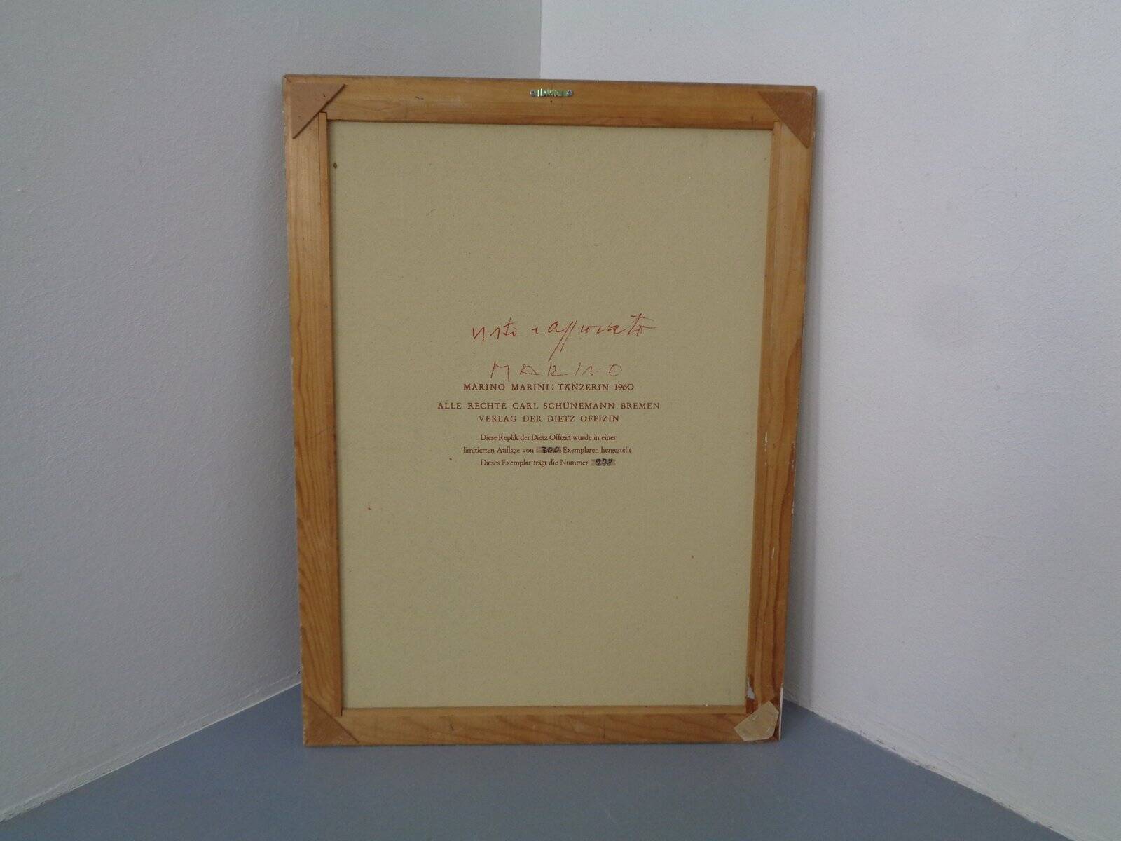 After Marino Marini, Dancer, 1960s, Artwork on Wood