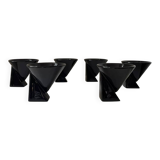 Black coffee cups designed by Pierre Casenove Studio Salins, Memphis style