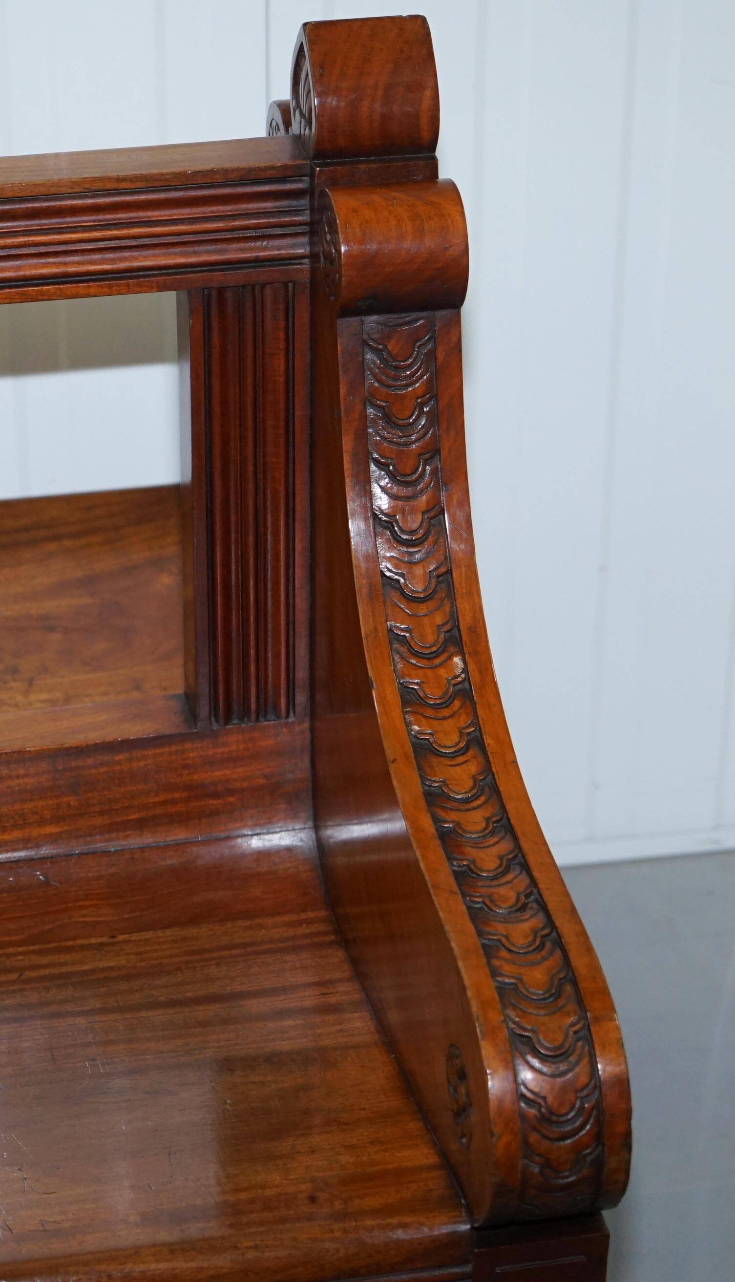 Victorian Double-Faced Carved Walnut Gallery Bench