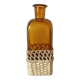 Carafe en verre ambré et rotin