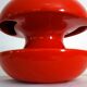 Vintage red ceramic diabolo lamp
