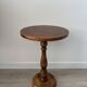 Small vintage wooden side table | Round accent table | Turned leg