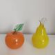 2 fruits en verre de Murano