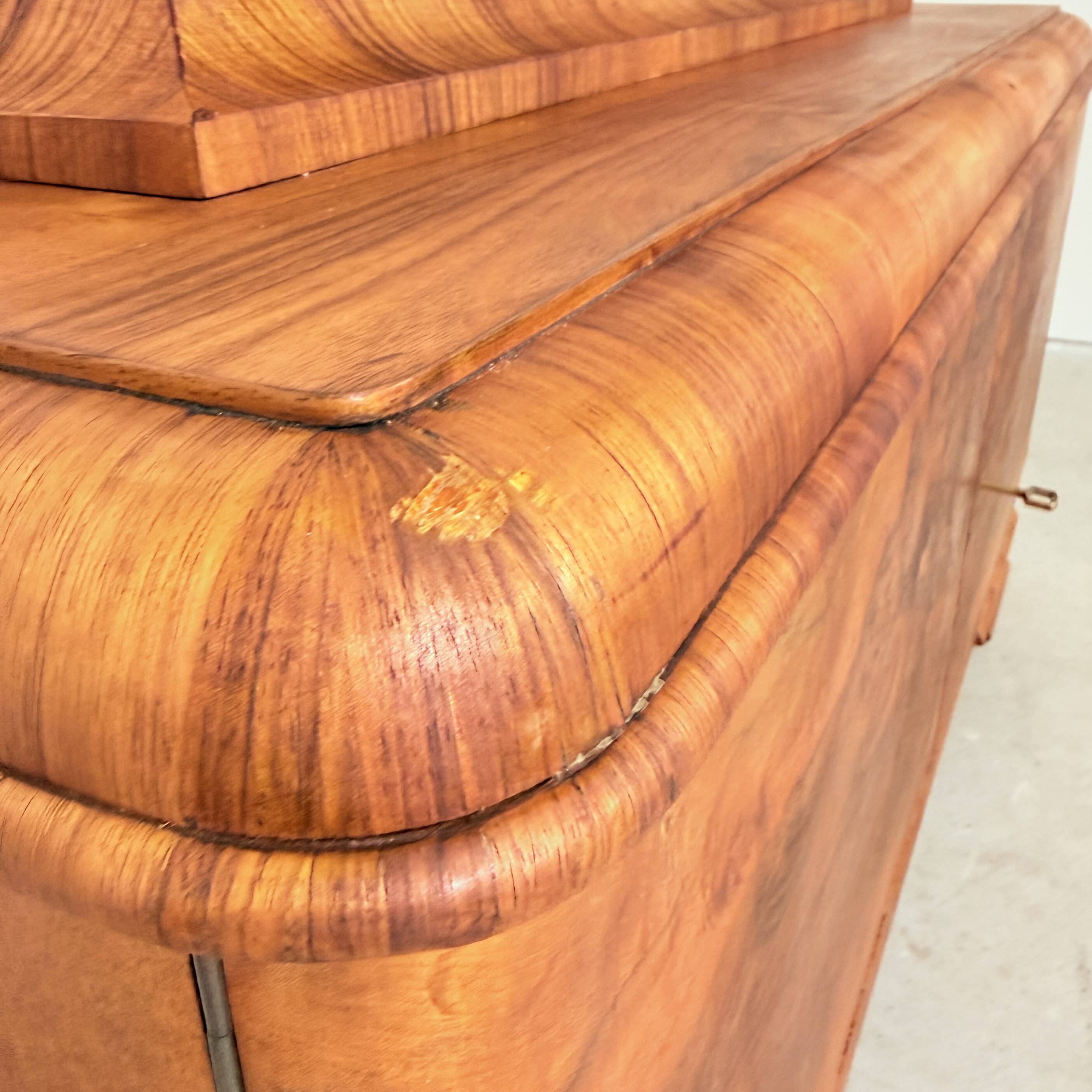 Vintage Art Deco-style walnut cabinet