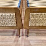 Paire de lits rotin design 1950