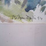 aquarelle sous verre signée Isidore Dufis
