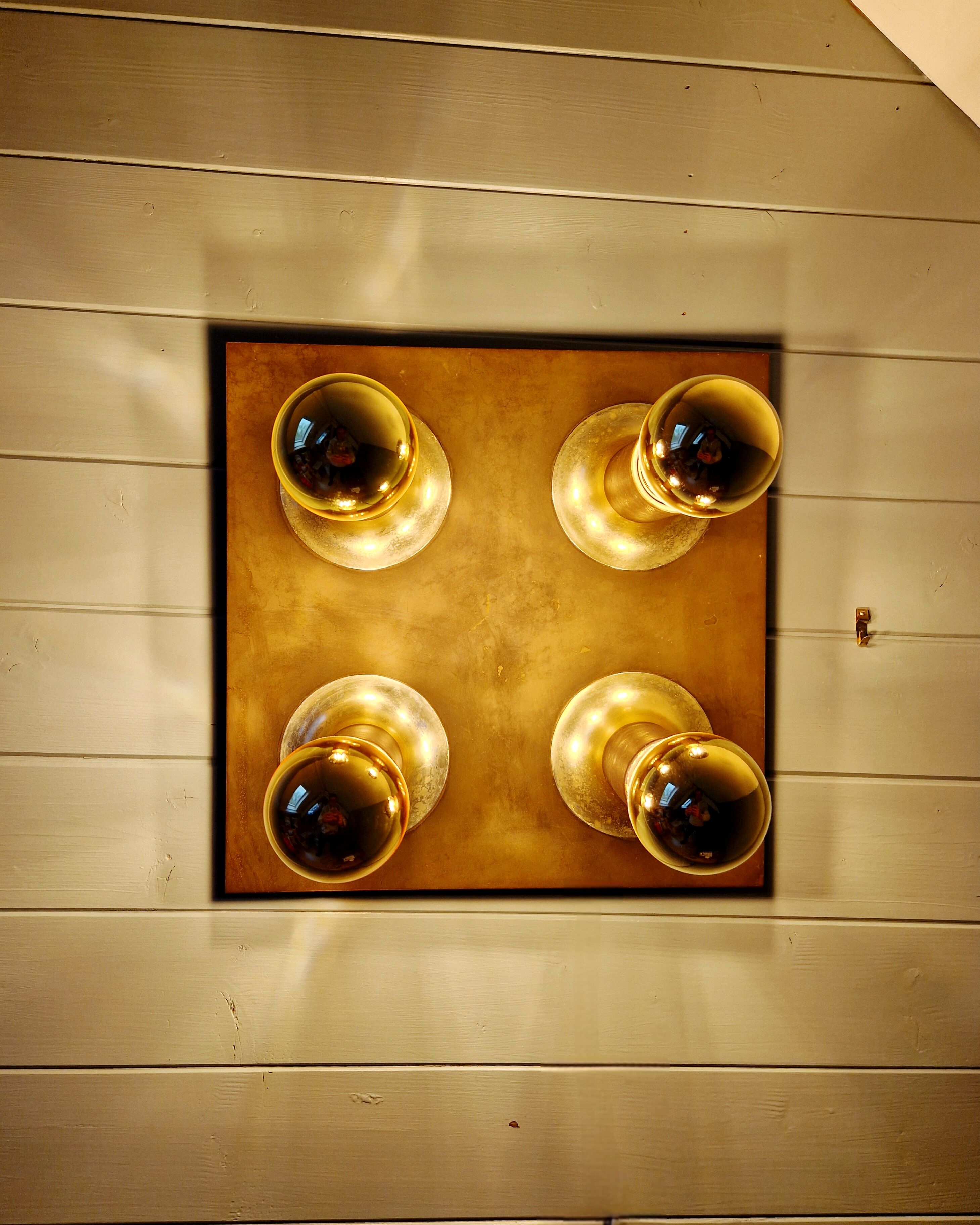Space Age Wall Light/Ceiling Light in brass, Cosack Leuchten, 1970