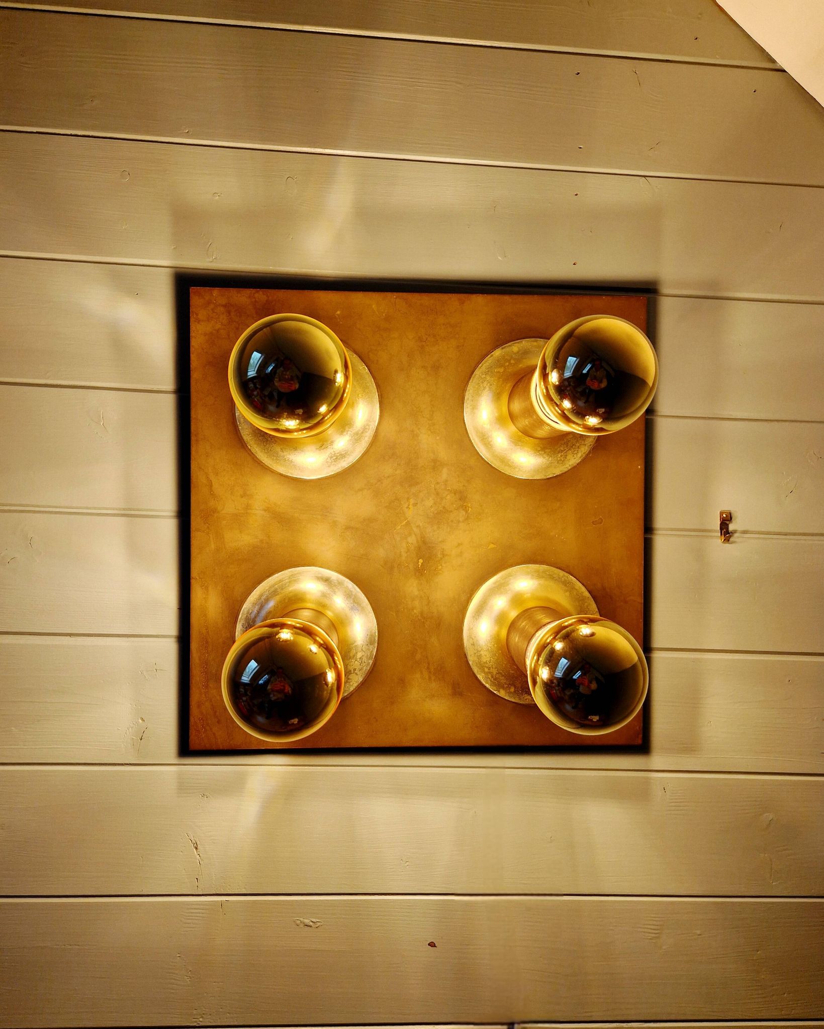 Space Age Wall Light/Ceiling Light in brass, Cosack Leuchten, 1970