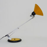 Lampe articulée en métal jaune Aluminor, années 70