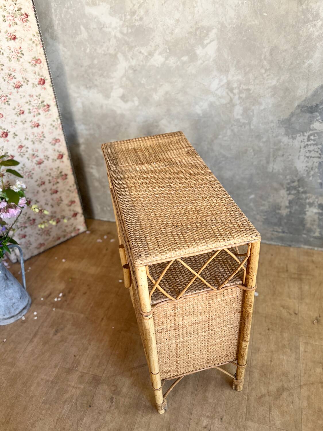 Vintage rattan sideboard