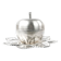 Art Deco sugar bowl, silver-plated brass, Hungary, 1950s
