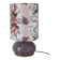 Recycled vintage lamp — handmade plum ceramic and antique floral lampshade
