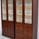 Large Antique Belgian Pitch Pine Apothecary Shop Cabinet / Vitrine, ca 1900
