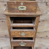 Old bedside table with 4 drawers in Burmese teak