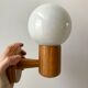 Pair of opline sconces and blond wood pine desgin years 60-70