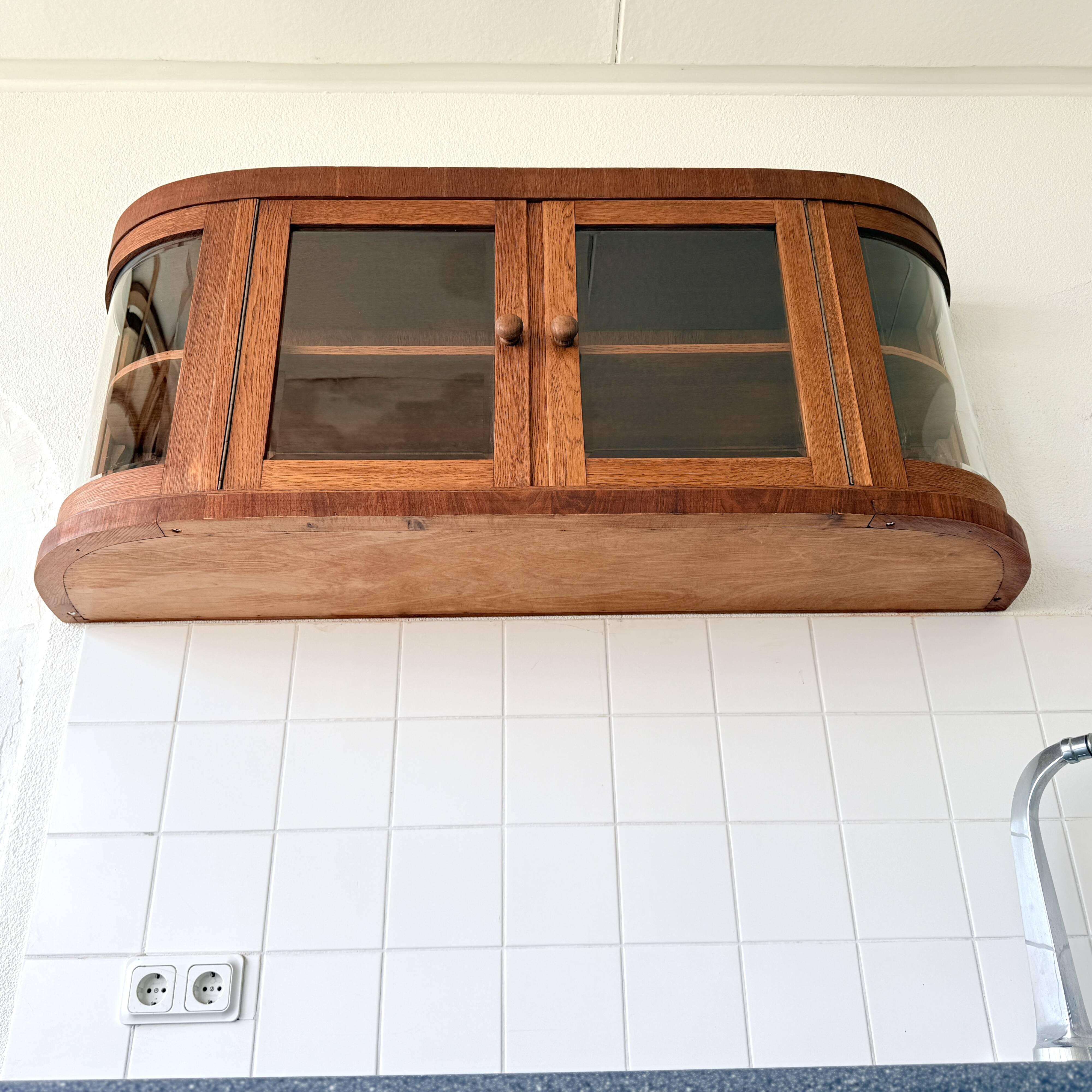 Elegant Art Deco-style hanging display cabinet