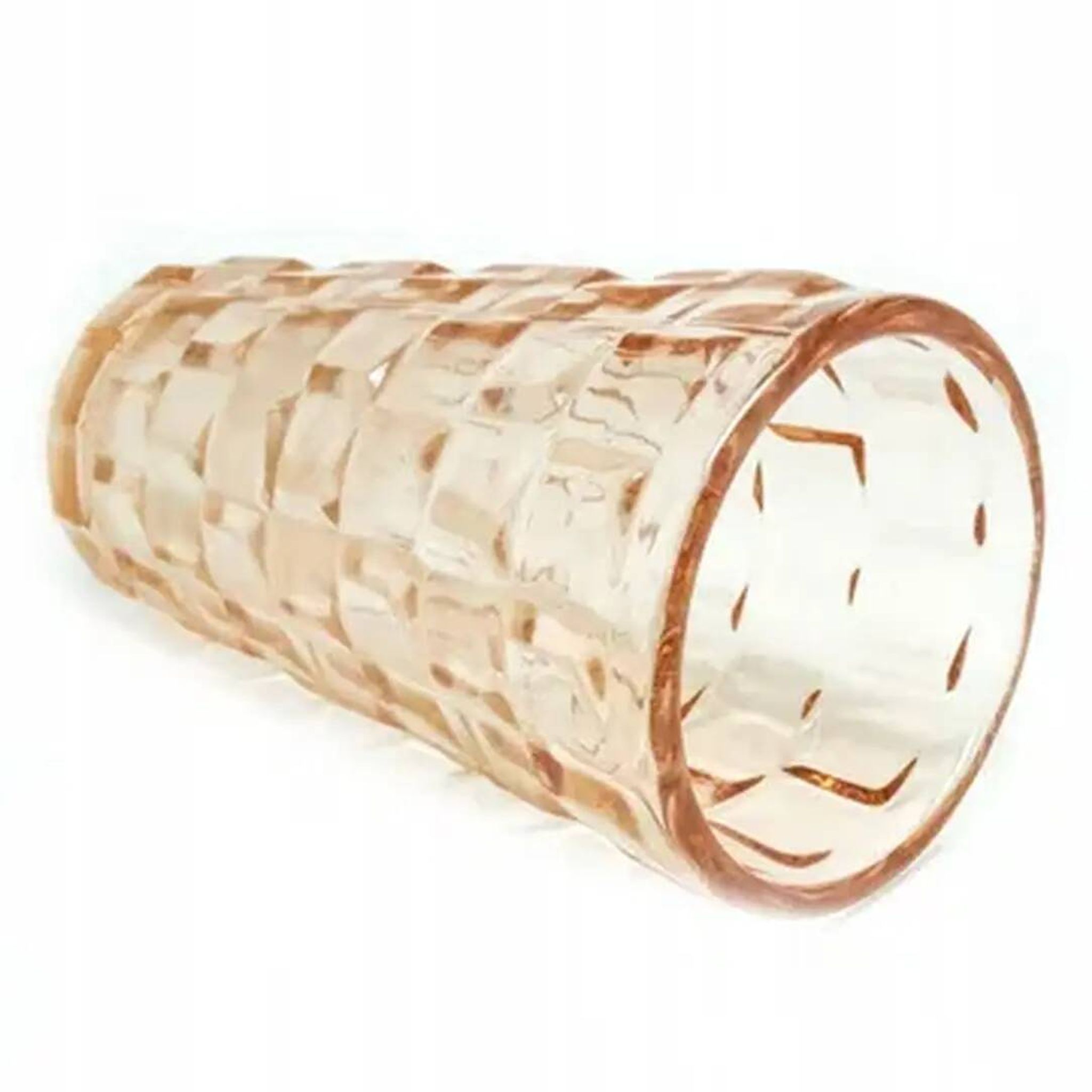 Vase, mid-century modern, pressed rose glass, Ząbkowice, Poland, 1970s