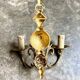 2 two-light wall sconces in gold-plated brass