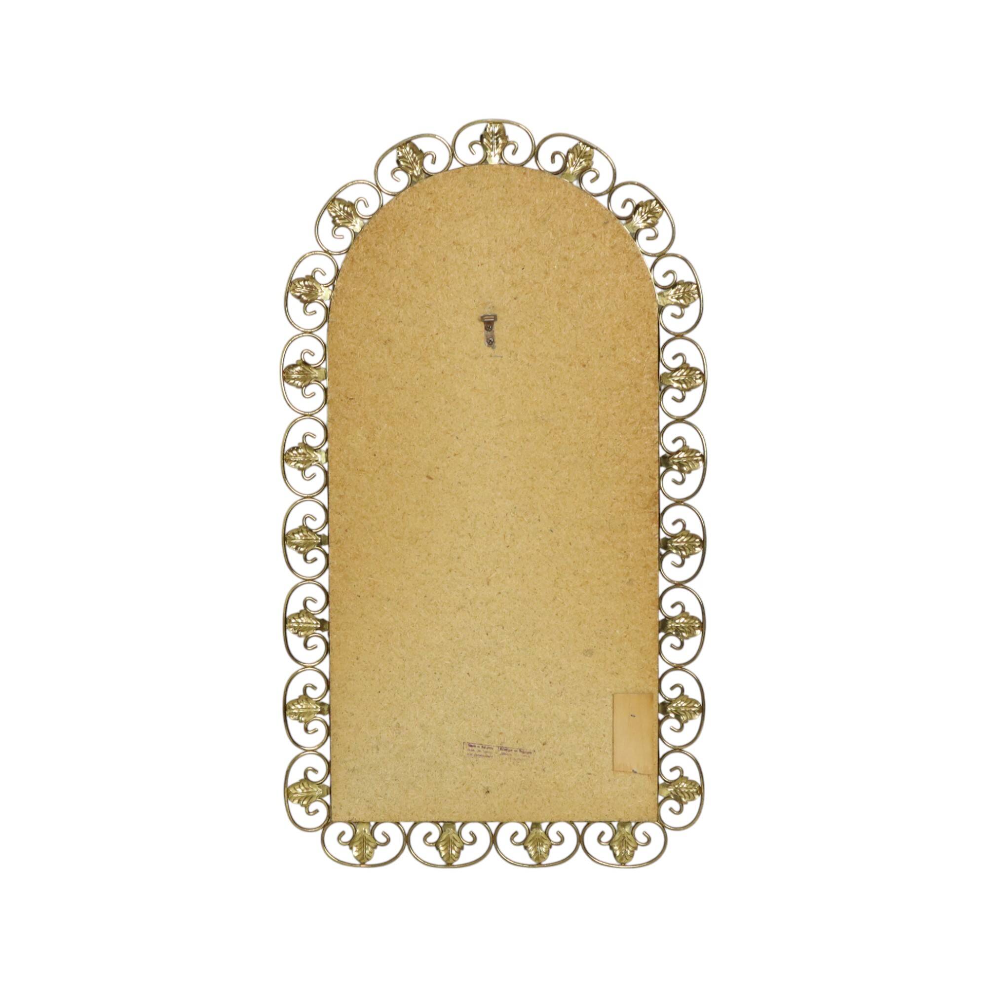 Miroir Deknudt Vintage Doré Métal Cuivré Acanthe