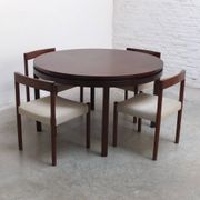 Extendable round to oval dining set by Alfred Hendrickx for Belform, 1960s.