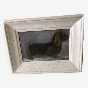 Dachshund , oil on canvas