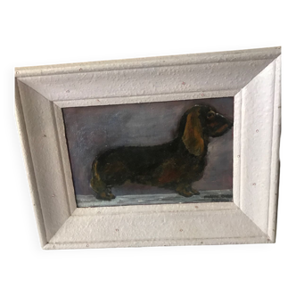 Dachshund , oil on canvas