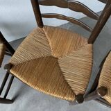 Trio rustic chairs in oak straw