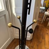 Golden metal coat rack with 14 hooks - 1970s